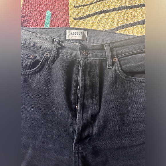 AGOLDE 90s Crop Jeans in Shutter. Like new black high waisted straight jeans - Picture 10 of 16